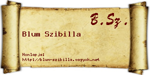 Blum Szibilla névjegykártya